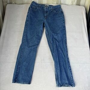Rider Straight Jeans Womens 12M Blue Denim Cotton 5 -Pockets Stonewash‎ Relaxed